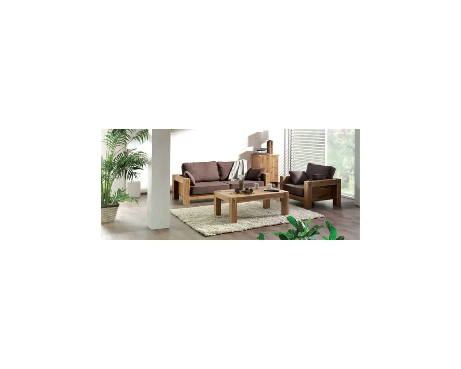 Meuble House Table basse rectangulaire en chêne massif huilé "Lodge Casita" Outlet