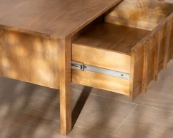Meuble House Table basse rectangulaire esprit zen en manguier naturel "Sicaly" New