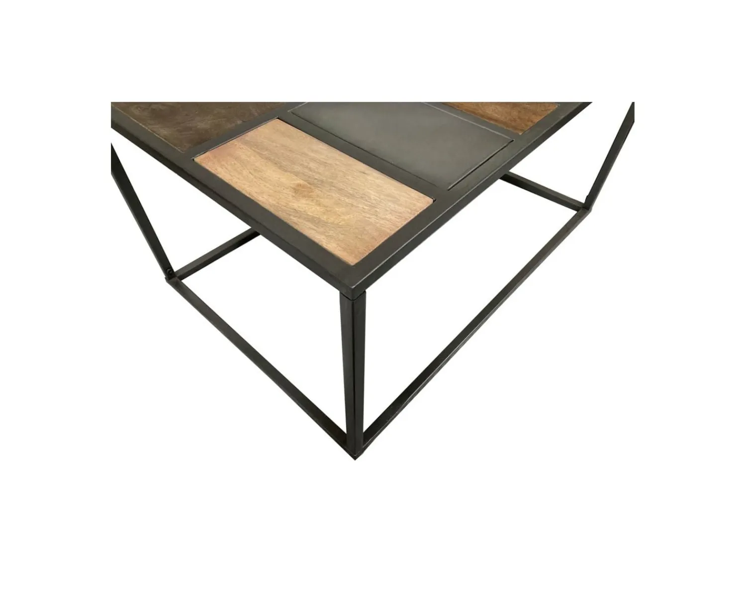 Meuble House Table basse rectangulaire métal et bois piétement aérien "Camaïeu" Discount
