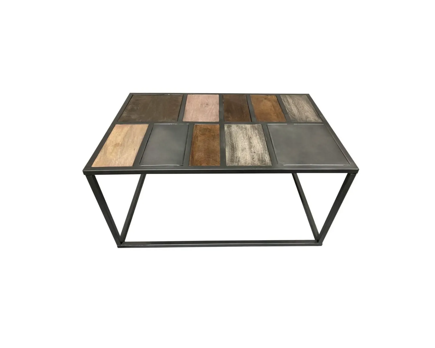Meuble House Table basse rectangulaire métal et bois piétement aérien "Camaïeu" Discount