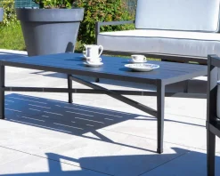 Meuble House Table basse rectangulaire style classique chic en aluminium