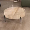 Meuble House Table basse ronde avec plateau pivotant en cannage "Loopie" diamètre 80 cm Clearance