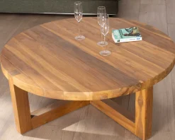 Meuble House Table basse ronde 110 cm en teck "Balanka" New