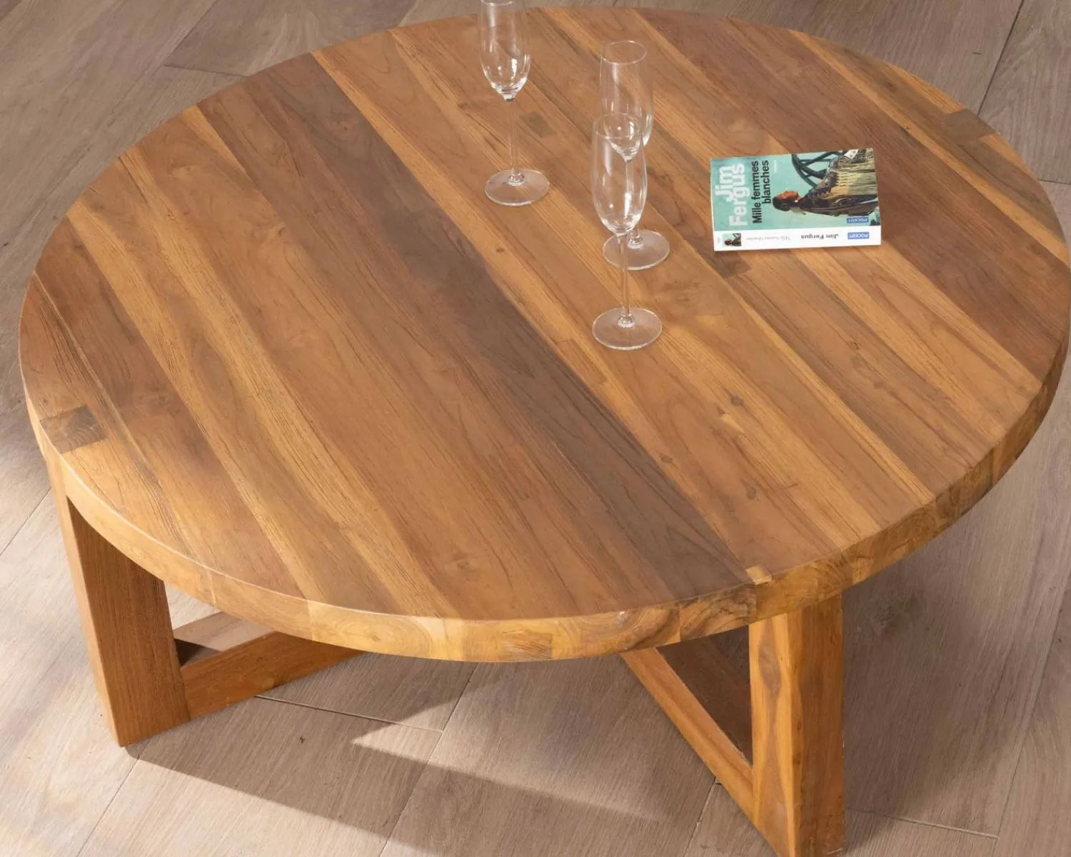 Meuble House Table basse ronde 110 cm en teck "Balanka" New