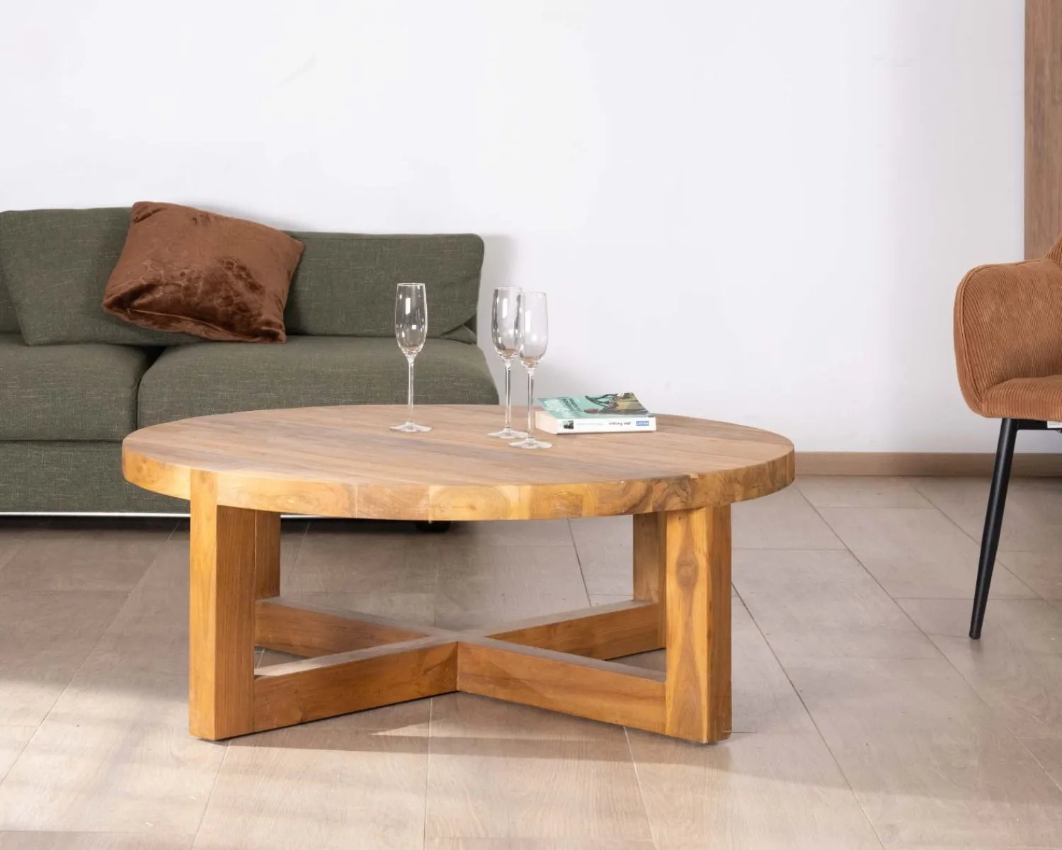 Meuble House Table basse ronde 110 cm en teck "Balanka" New