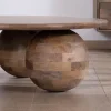 Meuble House Table basse ronde design épuré et organique en manguier massif "Oxyma" Discount
