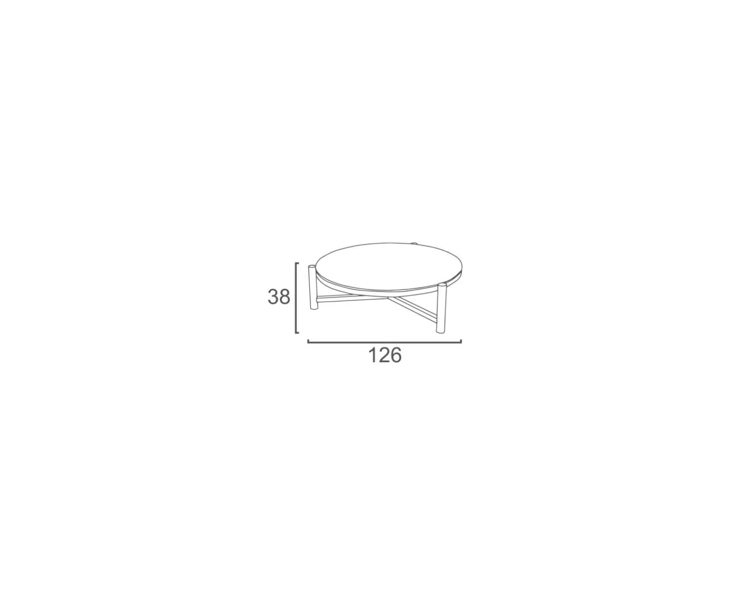 Meuble House Table basse ronde en céramique et aluminium, diam. 126 "Sokha Beach" New