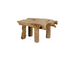 Meuble House Table basse teck massif brut "Farmer" Outlet