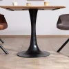 Meuble House Table carrée 90 cm esprit bistrot en acacia "Piccadilly" pied tulipe en métal Hot