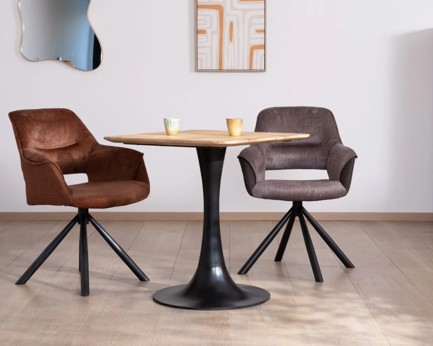 Meuble House Table carrée esprit bistrot en manguier naturel "Piccadilly" 70 cm Clearance