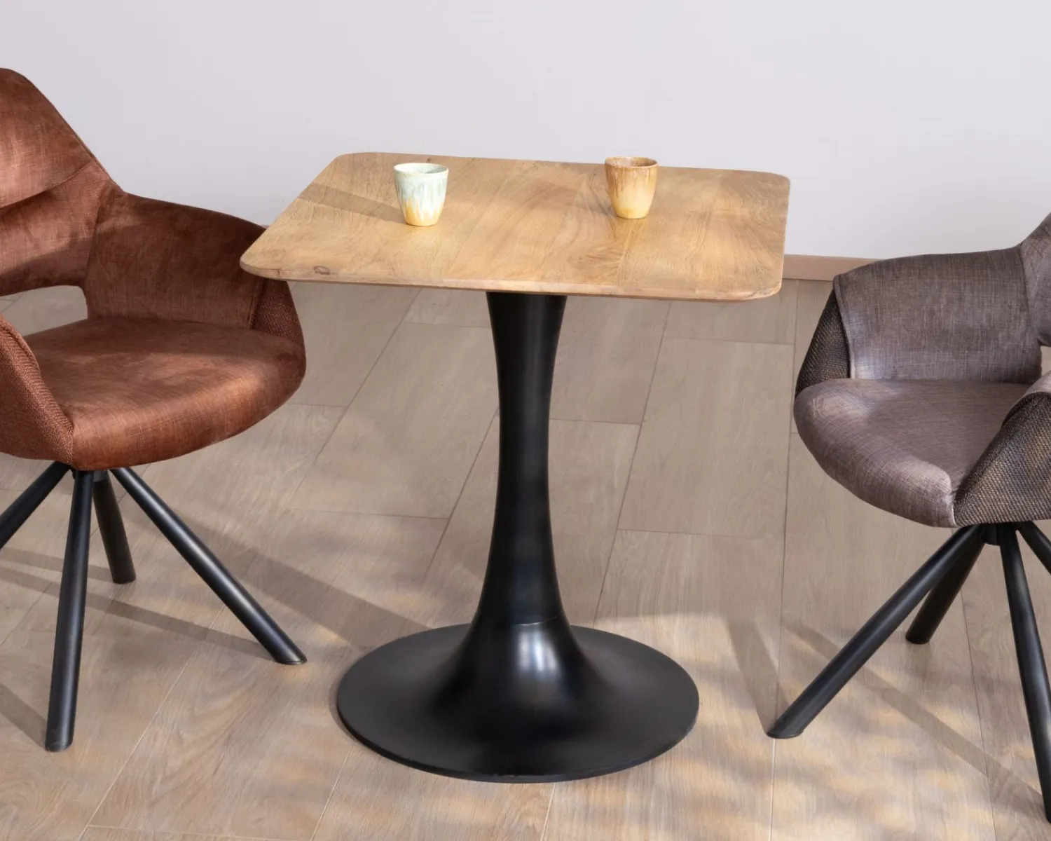 Meuble House Table carrée esprit bistrot en manguier naturel "Piccadilly" 70 cm Clearance