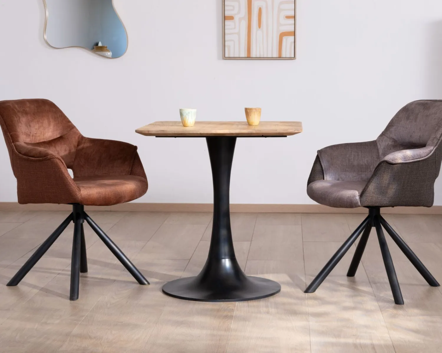 Meuble House Table carrée esprit bistrot en manguier naturel "Piccadilly" 70 cm Clearance