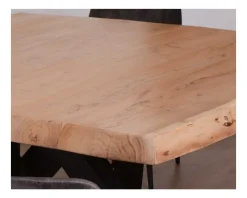 Meuble House Table carrée 150x150 cm acacia naturel massif et métal noir