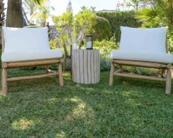 Meuble House Table d'appoint style ethnique en branches de teck 