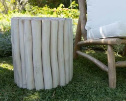 Meuble House Table d'appoint style ethnique en branches de teck 