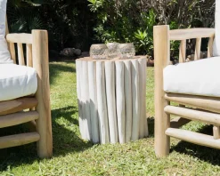 Meuble House Table d'appoint style ethnique en branches de teck 