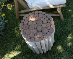 Meuble House Table d'appoint style ethnique en branches de teck 