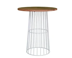 Meuble House Table de bar loft en bois et métal blanc "Hello" Best