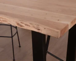 Meuble House Table de bar 150x90 métal et acacia massif naturel