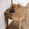 Meuble House Table de chevet en manguier naturel massif style classique "Legacy" New