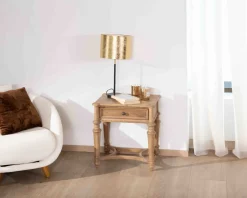 Meuble House Table de chevet en manguier naturel massif style classique 