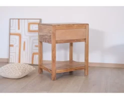 Meuble House Table de chevet ou d'appoint en acacia avec tiroir "Conoa" Outlet