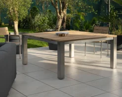 Meuble House Table de jardin carrée 160 cm en teck 