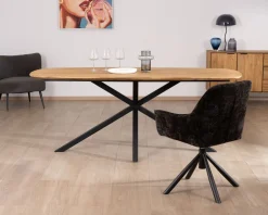 Meuble House Table de repas bateau en teck recyclé et pieds mikado 