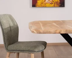 Meuble House Table de repas carrée 140 cm en acacia et pieds mikado métal