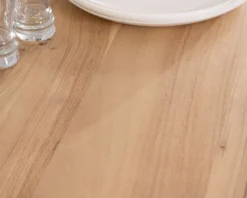 Meuble House Table de repas carrée 120 cm en acacia et pieds croix métal