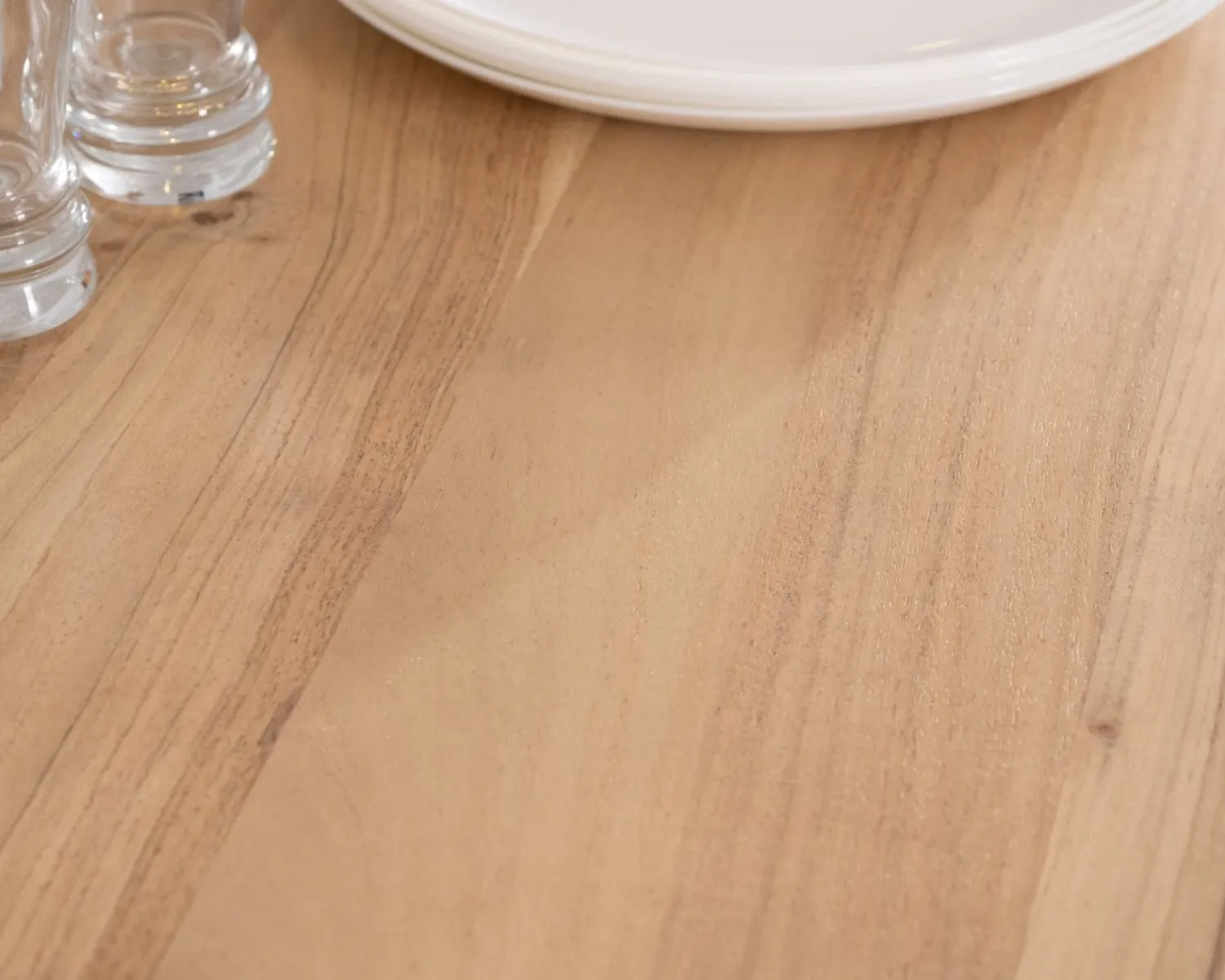 Meuble House Table de repas carrée 120 cm en acacia et pieds croix métal "3D" Clearance