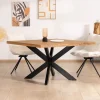 Meuble House Table de repas carrée en teck pied métal 130 cm "Zenia" Best