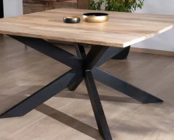 Meuble House Table de repas carrée extensible style industriel manguier et métal "Haden" 140x140-220cm Hot