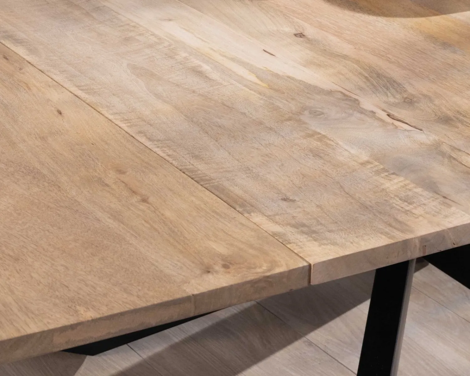 Meuble House Table de repas carrée extensible style industriel manguier et métal "Haden" 140x140-220cm Hot