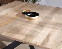 Meuble House Table de repas carrée extensible style industriel manguier et métal