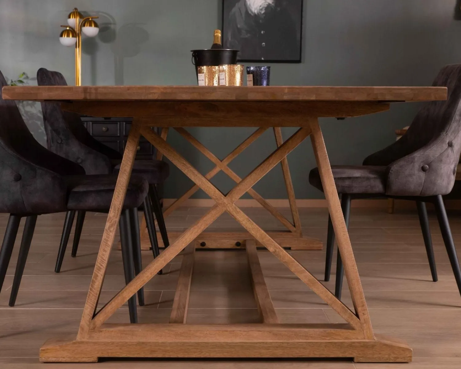 Meuble House Table de repas 240cm "Asia" bois massif et plateau rectangulaire Best