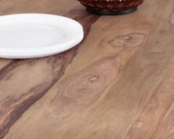 Meuble House Table de repas 180 cm plateau naturel et pieds croix 