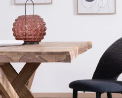 Meuble House Table de repas 180 cm plateau naturel et pieds croix 