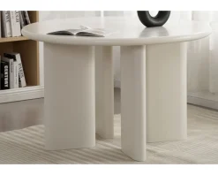 Meuble House Table de repas contemporaine ronde 120 cm coloris crème "Odyna" Online