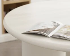 Meuble House Table de repas contemporaine ronde 120 cm coloris crème