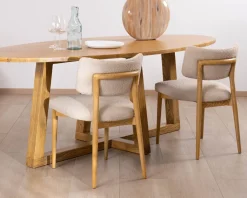 Meuble House Table de repas elliptique 220 cm en bois 