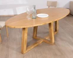 Meuble House Table de repas elliptique 220 cm en bois 