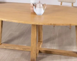Meuble House Table de repas elliptique 220 cm en bois 