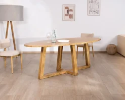 Meuble House Table de repas elliptique 220 cm en bois 