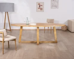 Meuble House Table de repas elliptique 220 cm en bois 