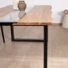 Meuble House Table de repas en acacia avec centre en verre "Novelli" 175 cm Hot