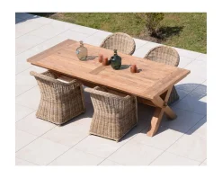 Meuble House Table de repas en bois de teck recyclé 6/8 personnes
