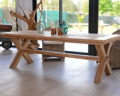 Meuble House Table de repas en bois de teck recyclé 6/8 personnes
