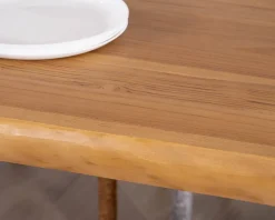 Meuble House Table de repas en teck recyclé massif “Lasia” design contemporain et pieds métal noir Online