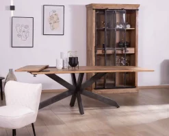 Meuble House Table de repas extensible 180-260cm pied étoile bois métal "Caractère" Hot